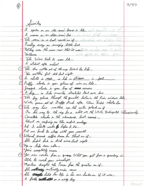 A writing exercise for writing similes. Try it out!