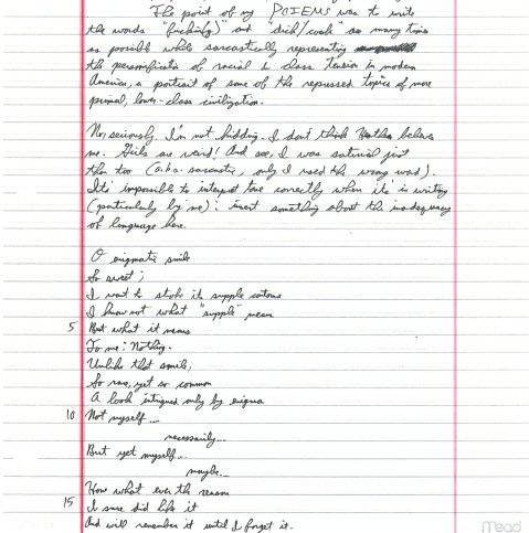 March 26, 2003: Rationalizing my offensive poetry